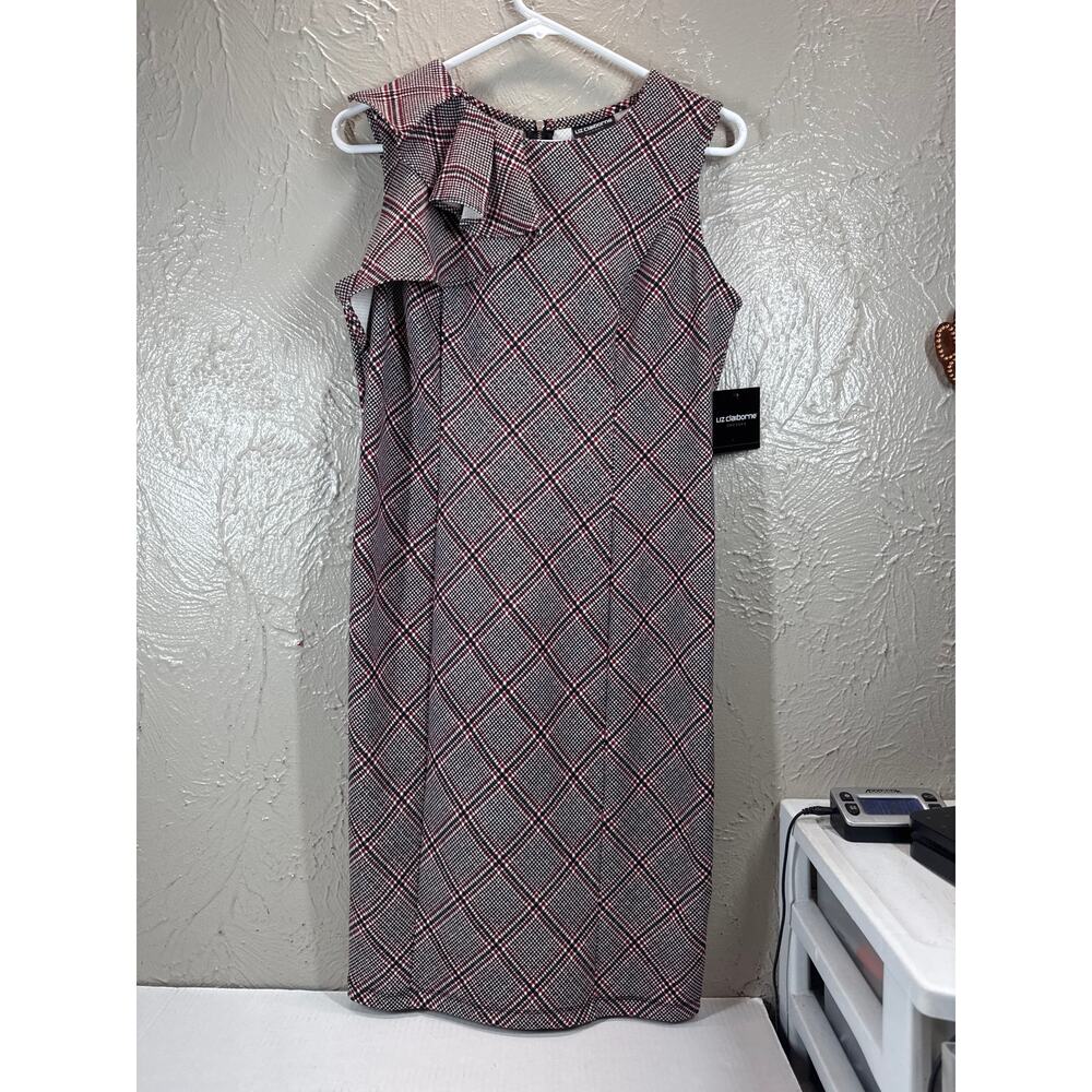 Liz Claiborne Dress‎ Womens Pure Romance Red Black Plaid Size Small NWT
